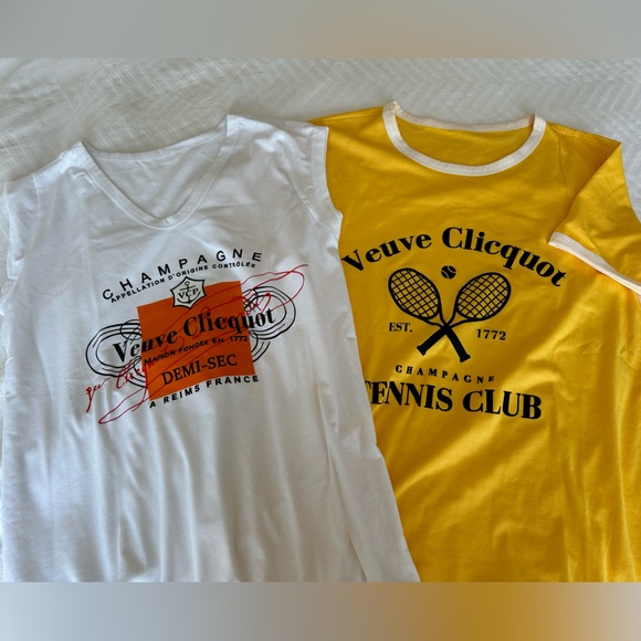 Price drop TODAY! 2 Brand NEW Veuve Clicquot ladies Tees, tennis🥂🎾SO CUTE-Sz S - Picture 5 of 5